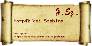 Horpácsi Szabina névjegykártya